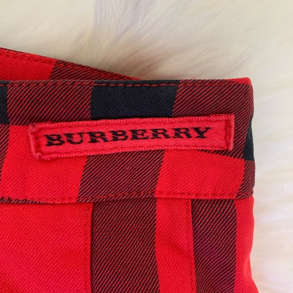 BURBERRY Red Plaid Nova Check Wrap Skirt Size 10 - Picture 5 of 10